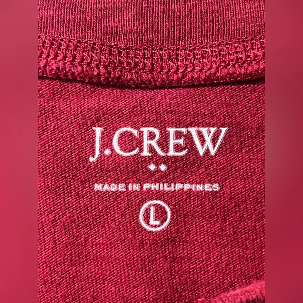 J. Crew Men's Deep Red Long-Sleeve Henley 100% cotton size Large